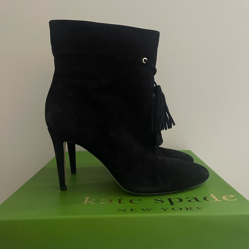 Kate Spade Black Suede Heels boots
